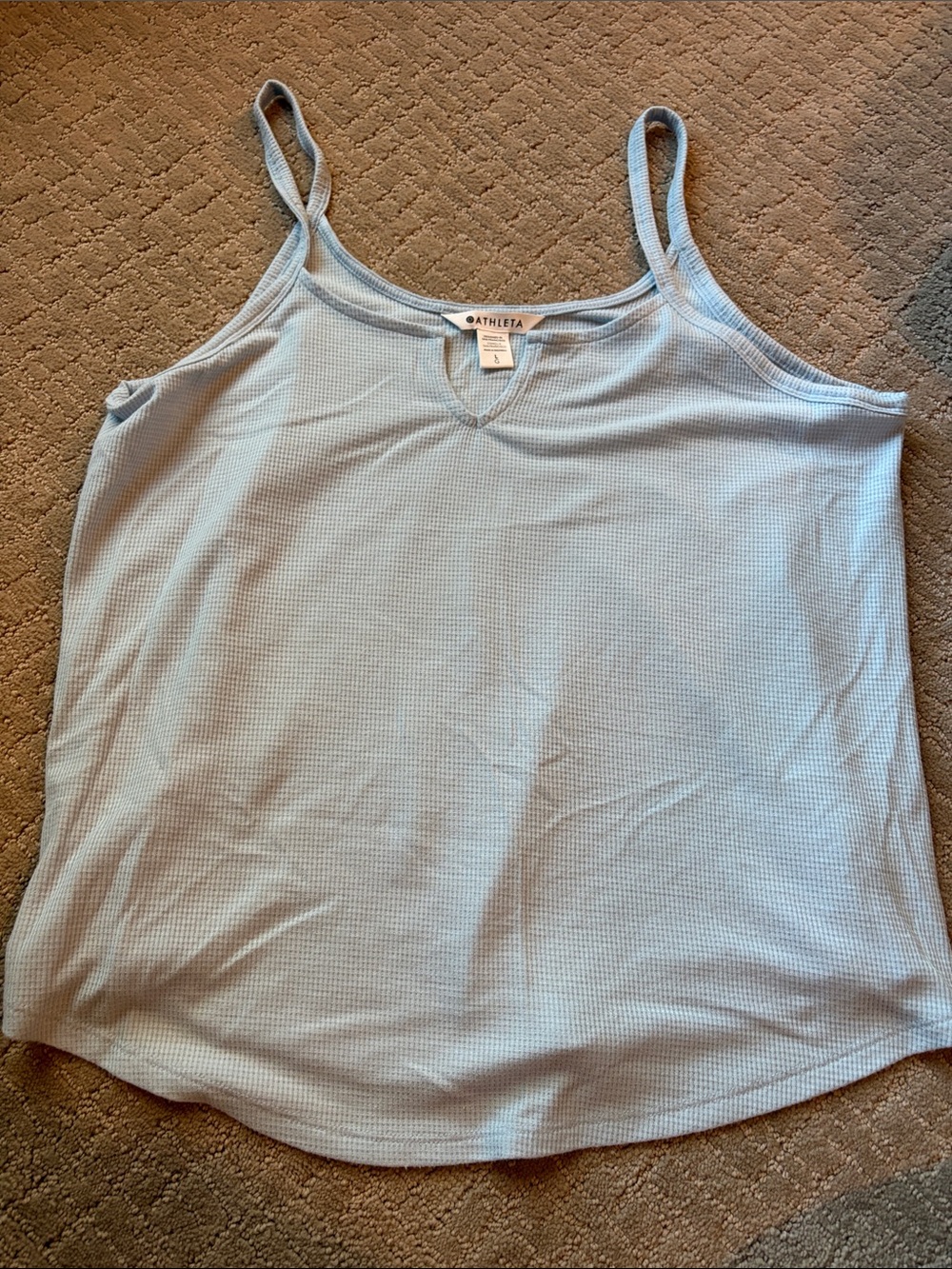 Athleta Pale Blue Waffle Knit Camisole
